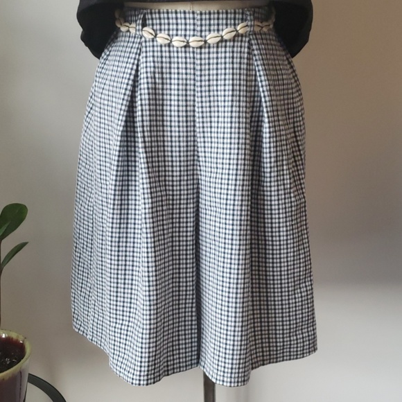 Vintage Navy and White Gingham Soft Short - Picture 5 of 5